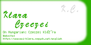 klara czeczei business card